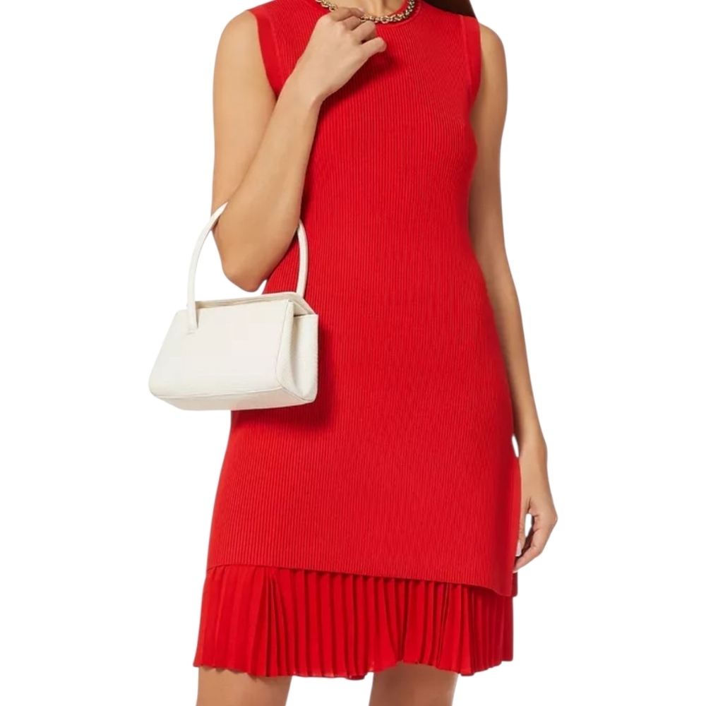 Theory NWT Elegant Red Sleeveless Twofer 2 In Dress Dress